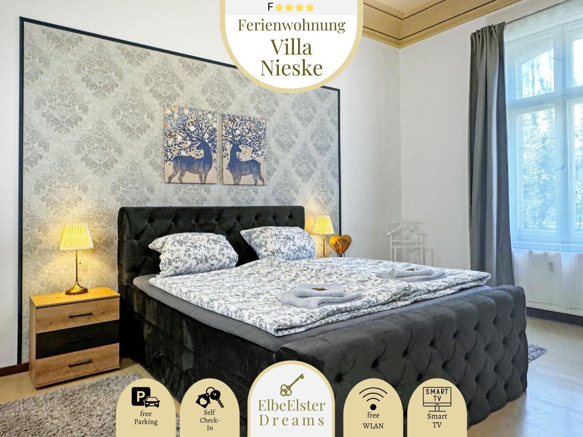 Ferienwohnung Villa Nieske - Jugendstil Denkmal, Free Wlan & Parken, Self Check-In, Smart-Tv Herzberg  Ngoại thất bức ảnh